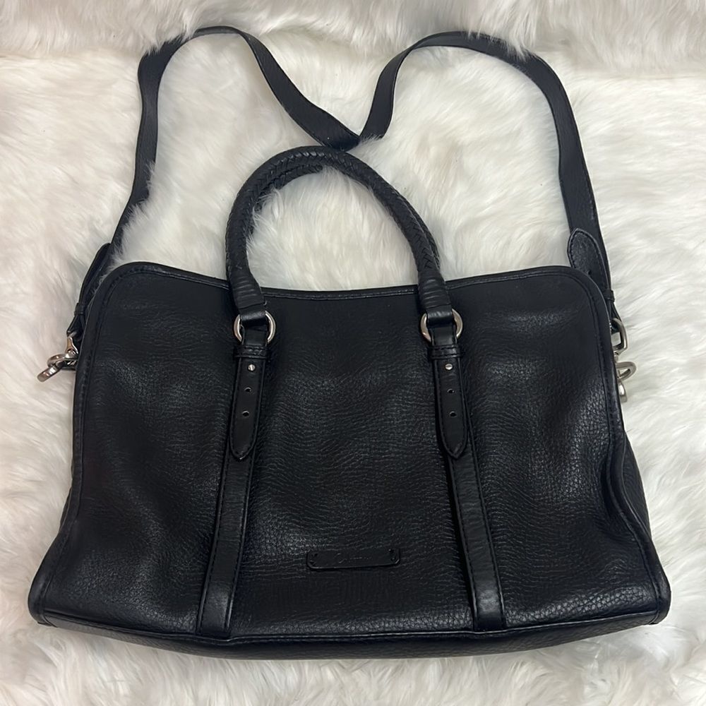 Cole Haan Black Leather messenger bag B28‎
